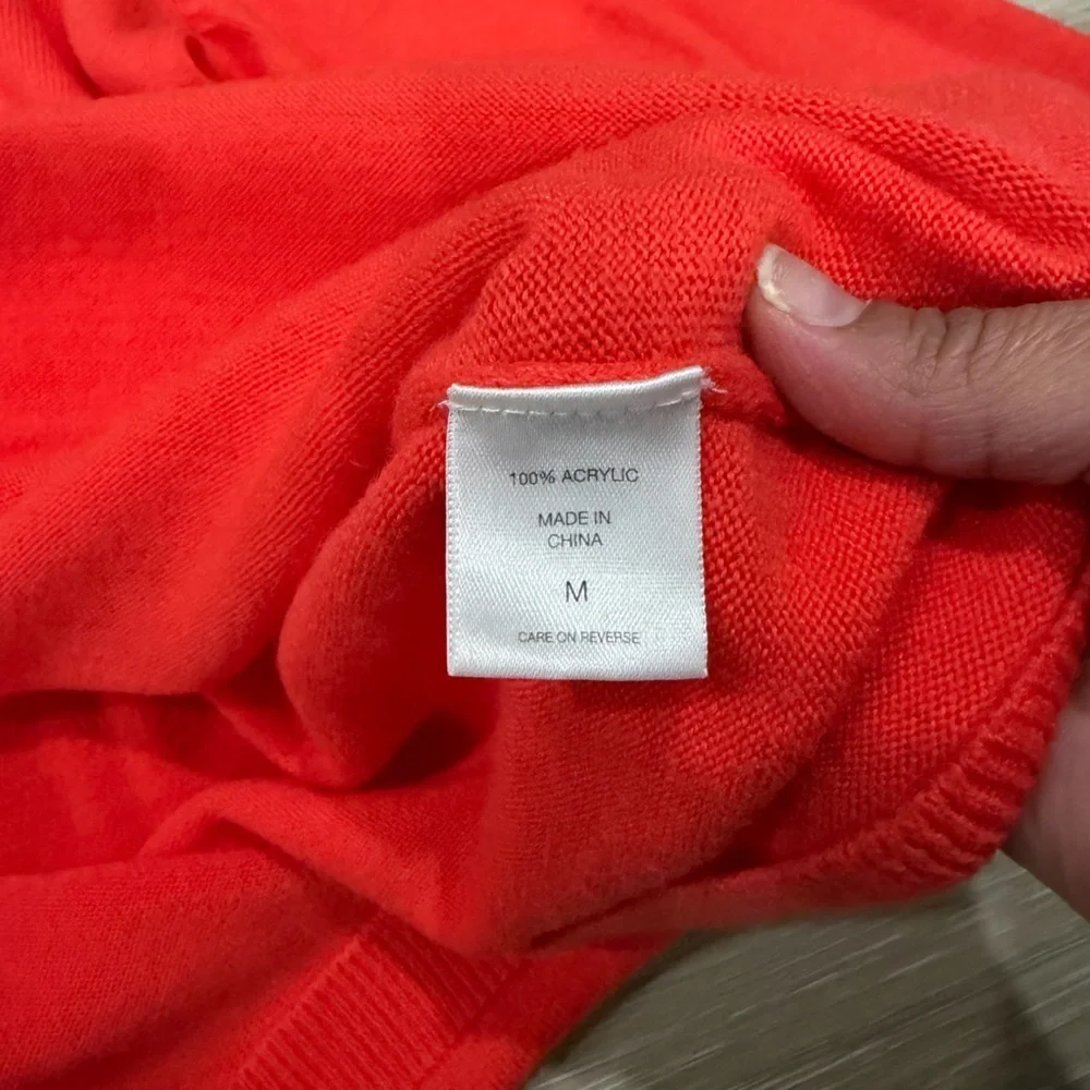 New York & Company Size M Vibrant Red V-Neck Sweater
